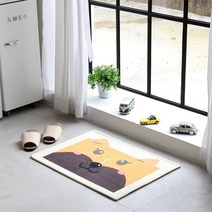 주방매트 사계절 소형 대형 키친매트 물세탁 미끄럼방지 현관 욕실 주방 발매트, 보아 베이지