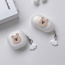 [자체제작] 반투명 쿼카 곰돌이 만곰이 버즈2 라이브&프로 케이스 구름키링 갤럭시케이스 버즈케이스, 구름 키링 단독, ONE