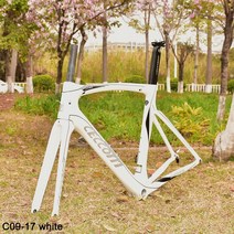 카본자전거 로드 경량 프레임 T1000 바이크 V/림 브레이크 세트 레이스 자갈 핫, 55.C09-17 White Frame - 54(170