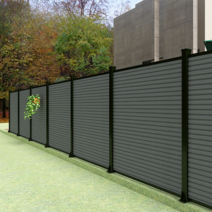 합성목재휀스 주차장휀스 주차장 펜스 담장 목재휀스 주택 울타리 카페 담벼락 출입통제, C 다크 그레이+실버 1.8m 1.8m