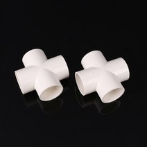 DIY 파이프 PVC 커넥터 조립 용품 십자 20mm 화이트