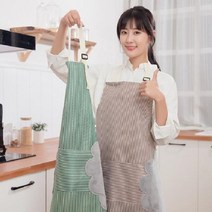 손 닦기 편한 예쁜 주방 방수 앞치마Y/NPD:YD2003Y +P1, 유판다 갈색