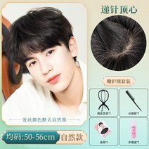 정수리 m자 인모 볼륨업 가발 윗머리 엠자 중년 투블럭 아빠 대머리 항균망 군인 앞머리 인모 커버 커트, b스타일  프리사이즈