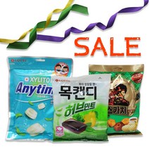롯데제과 자일리톨 애니타임 185g+목캔디 허브민트 217g+스카치 세가지맛 317g, 1세트, 745g