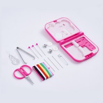 우동방구 미니 반짇고리 세트 휴대용 실 바늘 단추 외출여행 필수템, 1. 진핑크