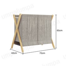 북유럽 우드햄퍼 캠핑햄퍼 수건함 소나무햄퍼 접이식빨래바구니, 그레이_이중 우드햄퍼