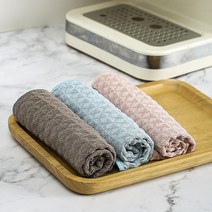 와플 패턴 다목적 가정용 주방 커피 머신 레스토랑 및 바 Washcloths 부드럽고 흡수성 기계 세척 가능, 3pcs 색상 랜덤