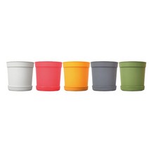 가정용 소형 컬러풀 분갈이화분 아파트정원 매장 텃밧가꾸기 베란다꾸미기 주택 카페, 1개, DAMDDA베이직1호 화이트