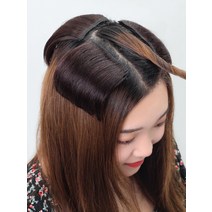 가발 원턱 리얼 헤어녀 단발머리 정수리 투명 내추럴 볼륨업 양면 도톰 미니 매트, 듀얼밴드25cm-다크브라운, 하나