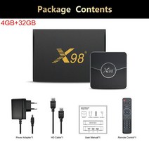ott박스 디자인 x 98 플러스 Amlogic s905 w2 안드로이드 11 OS 듀얼 와이파이 BT 스마트 OTT TV 박스 유튜브 넷플릭스 ip tv 지원, 02 4GB 32GB_03 영국 플러그