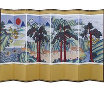 8폭십장생영인본 제사병풍 이조공예 제수용품 가리개