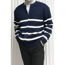루즈핏 남자가디건 스트라이프 봄 가을 남자니트집업가디건