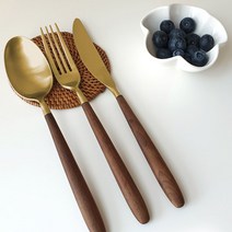 소코데코 골든벨 메이플우드 블랙 화이트 부부 수저세트 골드 실버 백화점 커트러리 40종, 14.골드 나이프