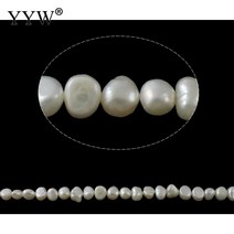 담수진주 비즈 바로크 팔찌 목걸이 위한 diy 7-8mm 큰 천연 화이트 15 120, 없음