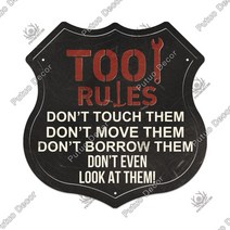 주차 금지대 Putuo 장식 내 차고 규칙 경고 주석 표지판 빈티지 금속 방패 모양의 플라크 위험 남자 동굴 홈 벽 아트, TD0047+30x30CM117x116in