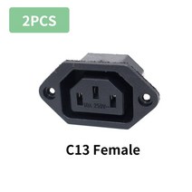 1쌍/2pcs IEC320 C14 C13 전기 AC 소켓 3 암 수 인렛 플러그 커넥터 핀 마운트, 01 2Pcs (T1)