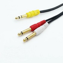 SHINGIL 스테레오5.5 6.3 to 모노5.5 2선 Y형 케이블 전자드럼 TRS앰프 오디오 스피커 연결 국산 1.5m~10m, 5m