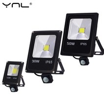 콘크리트 절단기 모션 센서 led 홍수 빛 220v 50w 30w 10w 야외 led 스포트 라이트 투광 조명 벽 램프 반사경 ip65 방수 조명, 모션 센서 10w, 따뜻한 화이트
