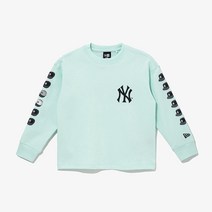 [뉴에라 키즈] 13371346 MLB 쿠퍼스타운 히스토리 캡 뉴욕 양키스 롱슬리브 오팔 블루 아동반팔티셔츠