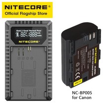 NITECORE UCN3 카메라 배터리 충전기 디지털 USB 듀얼 슬롯 DC 5V 2A 캐논 LP-E6N EOS 5DS 6D 7D 90D R5 R6 Ra 60D 70D, [02] UCN3 and NC-BP005, 02 UCN3 and NC-BP005
