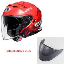 쇼에이 헬멧 풀페이스 시스템 오픈페이스 클래식 agv Shoei-J-크루즈 II 마르케즈 6 오토바이 헬멧 오픈, 01 Black