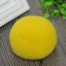퍼버킷햇 털 버킷햇 퍼벙거지 8cm 자연 정품 렉스 토끼 모피 공 pom pom 솜털 diy 겨울 모자 해골 비니 니트 모자 pompoms def001-yellow