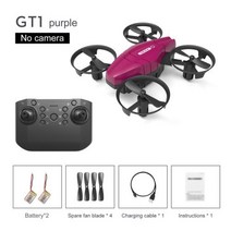 2023년신상 4 채널 원격 제어 항공기 고도 2 기어 미니 Quadcopter 드론 6 축 자이로 속도 조절 크리스마스 선물, Purple 2 Battery+CHINA