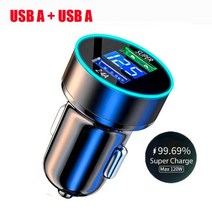 휴대용 차량 충전기 PD 20W 아이폰 13 프로 맥스 14 12 11 아이패드 원플러스 핸드폰 USB c타입 초고속 충전 어댑터 120W, Dual USB A Charger