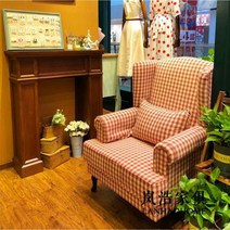 인테리어 레트로 체크 꽃 미국 복고풍 싱글소파 엔틱 1인용 소파 빈티지, 01.싱글, 02.Btype