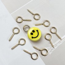 핀쿠션 대용량 100개) 나사형 9자못 나사못 고리못, 골드18mm, 100개