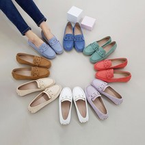 금수화 스웨이드 로퍼 여자 드라이빙 슈즈