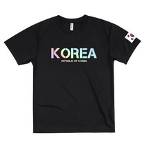 2023년 NEW KOREA 남여공용 대한민국 코리아 홀로그램 면 쿨론 반팔 티셔츠