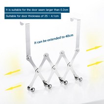 접이식 도어 리어 후크 네일 프리 후크 텔레스코픽 후크 침실 욕실 후크 스토리지 랙 욕실 행거 도어 후크, 01