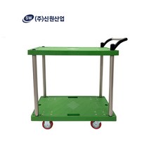 플라스틱 운반카트 신원산업 알루미늄 2단대차-녹색, 중형