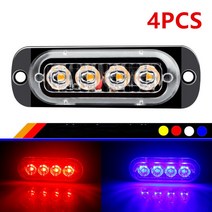 저렴한 스트로브 사이드 라이트 트레일러 조명 그릴 고장 12V 24V 깜박이 비상등 자동 스트로보스코프, 한개옵션1, 03 red