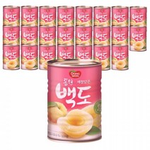 동원 백도 캔 400g x 24개 제철담은 복숭아 과일 슬라이스 통조림