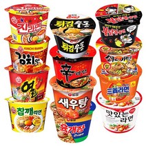 컵라면 큰사발 12종 세트 농심 오뚜기 삼양 팔도, 102 농심신라면블랙큰컵 12개