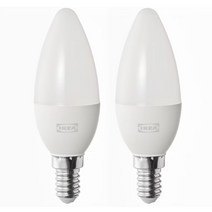 이케아 솔헤타 LED전구2P E14 470루멘 샹들리에오팔 화이트 지름3.5cm, 1개, 이미지참조