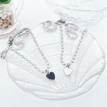 써지컬 스틸 볼 체인 미니 하트 패션 목걸이 세련된 우아한 심플 학생 우정 커플 템 선물