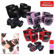 [켈리앤스테판] 보호대 세트(6P) 어린이 유아 킥보드 인라인 자전거, 실드라이더 보호장비세트S 핑크