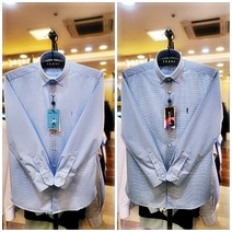 예작 져지 하운드 투스 노포켓 신사자수 항균 구김적은 긴소매 일반셔츠 YJ1SBR508-BL.NY