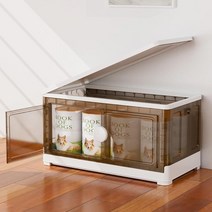 SHELLAJUN 뚜껑이 있는 플라스틱 보관 용기 2팩 94.8L(108쿼트) 원형 손잡이 보관함 바퀴가 달린 접이식 옷장 침실 주방 투명 차를 위한 쌓을 수 418615, 1 Pack-27Gal