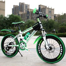 어린이날선물 초등 광폭자전거 8-12-15 20/24 인치, 22인치 이상, 22인치 그린[스포크 휠] 21단 충격흡수