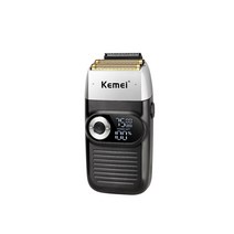 [화오시야]Kemei어른 전기면도기 스킨헤드왕복식 전신 워싱 충전식 구레나룻, 블랙 USB