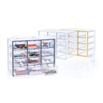 시스맥스 UP 시스템 멀티박스 12단 투명 정리 서랍, 옐로우