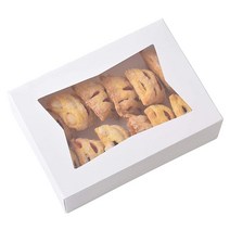 20팩 - 20.3 x 14.9 x 6.4cm(8 x 5 3/4 x 2.5인치) 높이 스몰 자동 팝업 창이 있는 화이트 베이커리 박스, 8 x 5.75 x 2.5 Bakery Box -