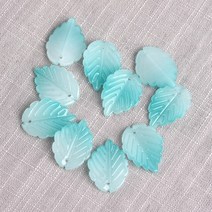 견고한 잎모양 24x18mm Lampwork 크리스탈 유리 느슨한 꽃잎 펜던트 비즈 쥬얼리 만들기위한 많은 DIY 꽃, 03 651-3_01 24x18MM-10PCS