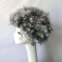 할머니 스타일 폭발 머리 명절 파티cos 가발 흑백 조커 팬 투구 공연 도구 용품, 흑백색