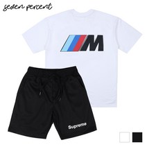 세븐퍼센트 슈프림 여름 데일리 코디 세트 M컴퍼티션 반팔티+체커 반바지 SET
