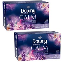 Downy 다우니 인퓨전 캄 건조기 시트 라벤더 대용량 200장 * 2팩 Infusions Fabric Softener Dryer Sheets Calm, DOWNY Calm 200매X2개